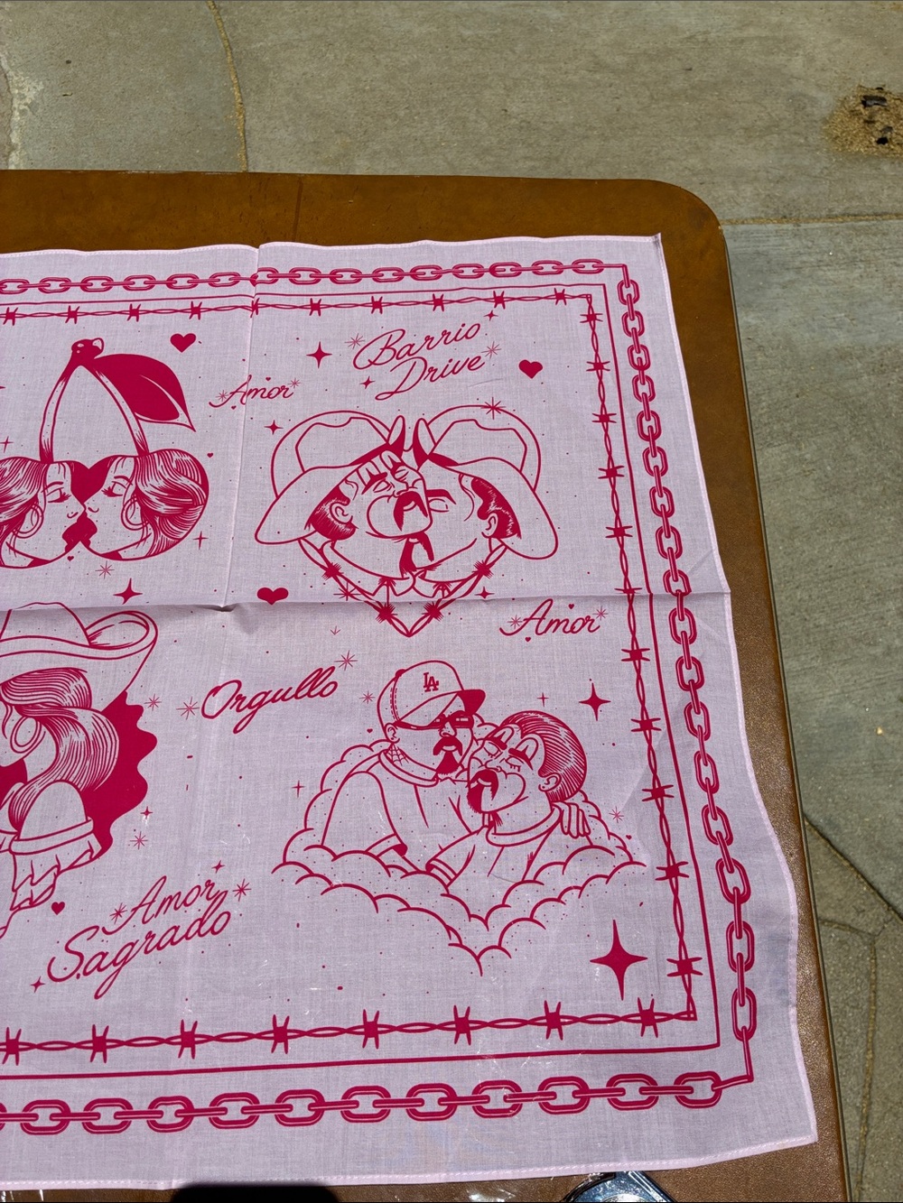 Barrio Drive Pink Queer Love Bandanna - Picture 6 of 12